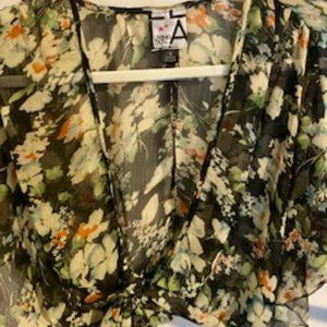 Living Doll Floral Sheer Kimono Cover Up